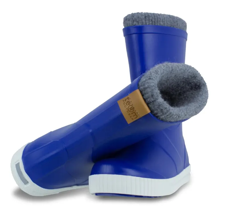 2023 Term roll top Jr thermal lining wellies blue